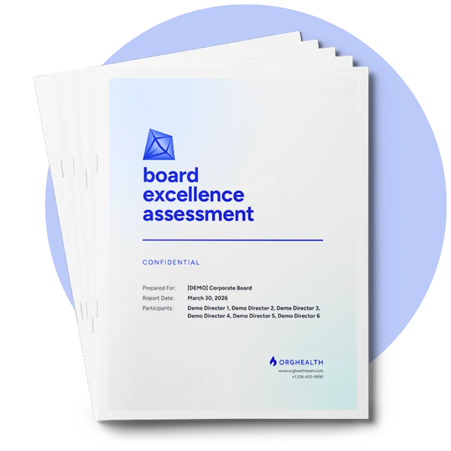 A stack of Board Excellence Assessment final reports
