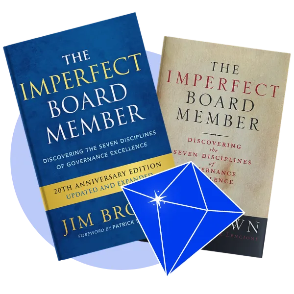 The Imperfect Board Member Book and the Governance Excellence Model diagram